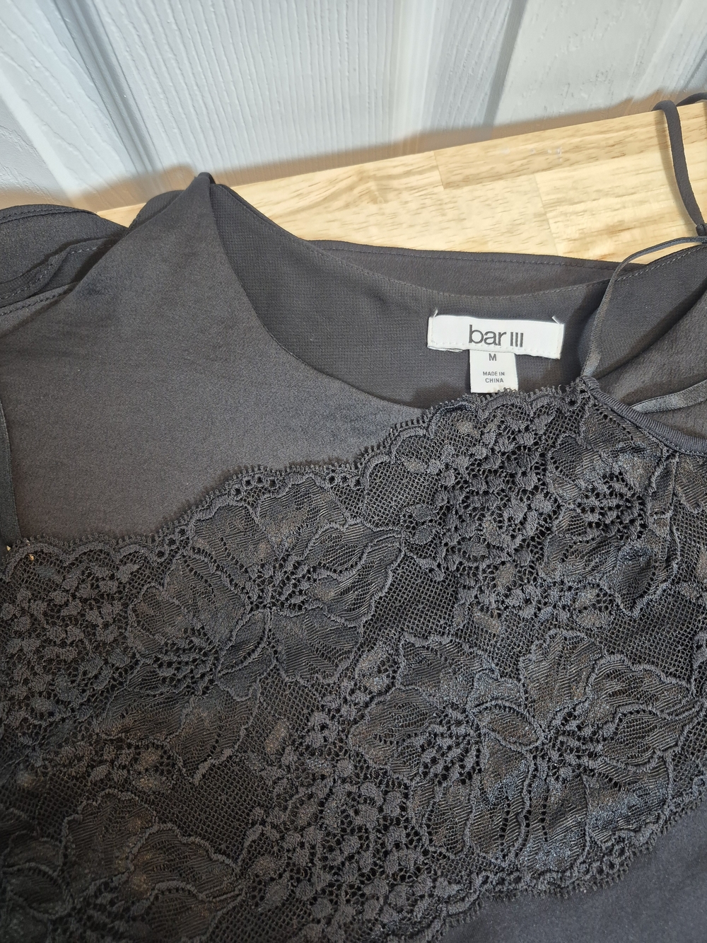 Bar III & Banana Republic Black Camisole Tank Top Bundle Set Size M Lace Satin - Picture 6 of 7